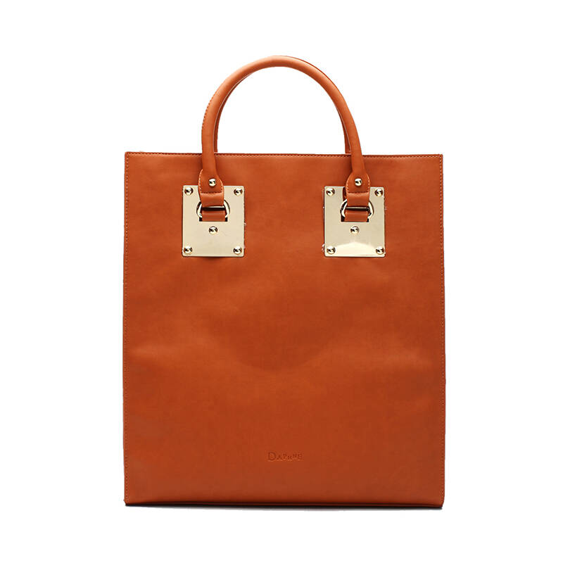 daphne/达芙妮秋冬新款正品 竖款软面简约购物袋女包1014483031 咖啡