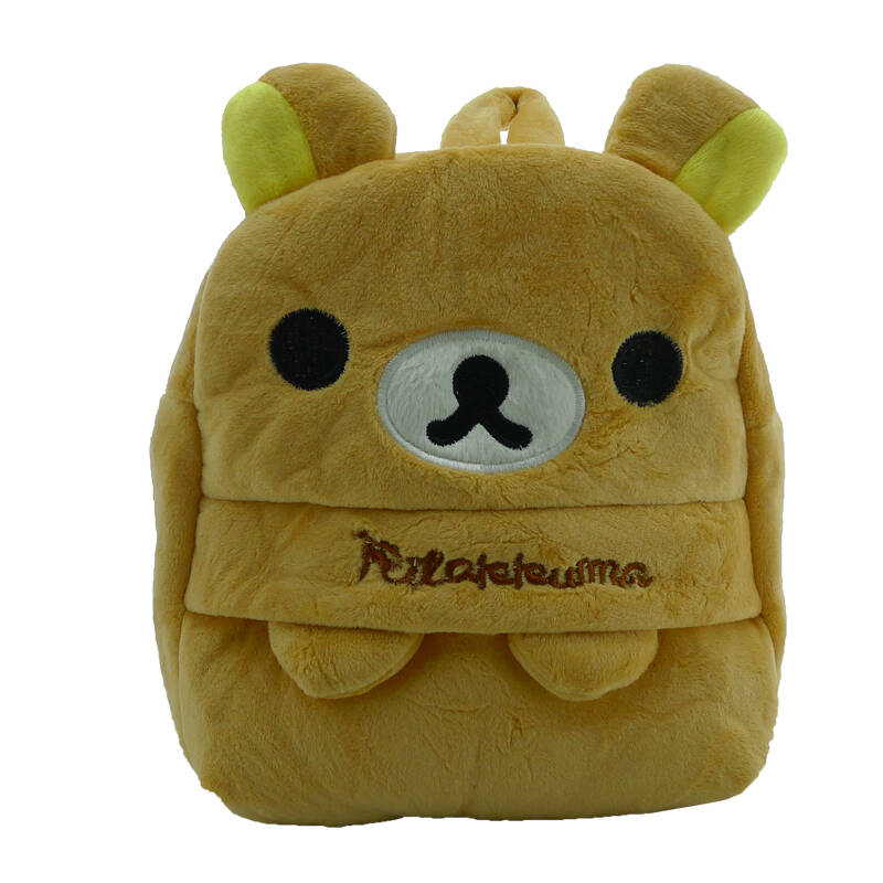 幼儿园儿童小孩书包 男女宝宝潮背包 卡通可爱小班毛绒双肩包 轻松熊