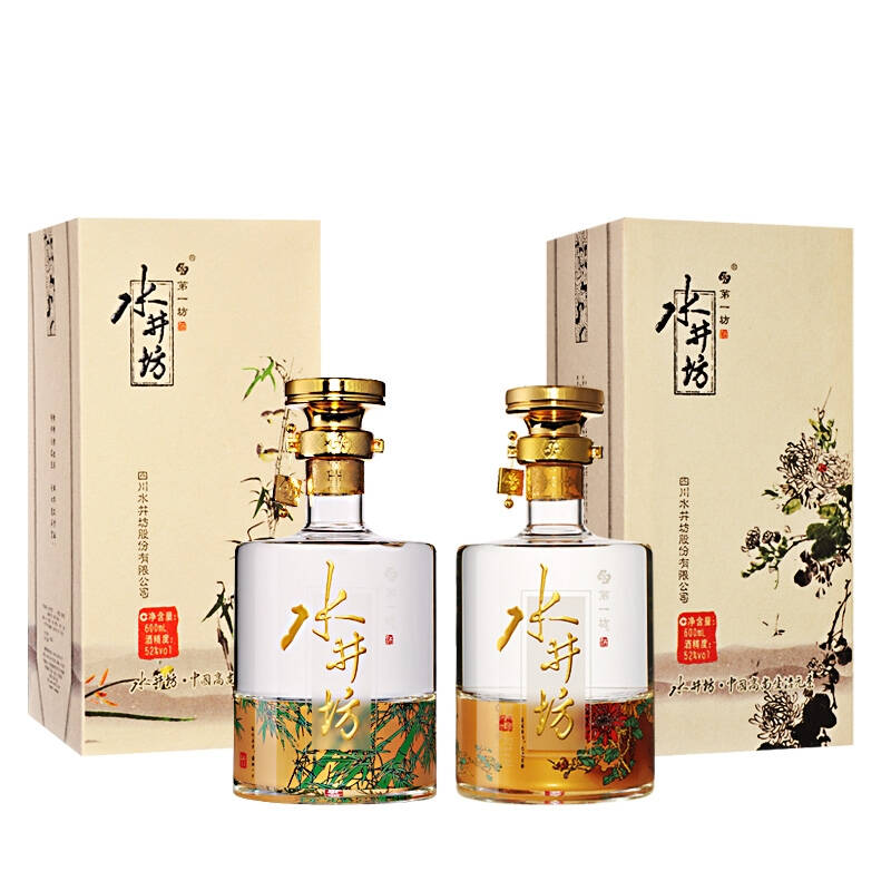 酒仙網 水井坊52度梅蘭竹菊600ml*4 濃香型白酒禮盒