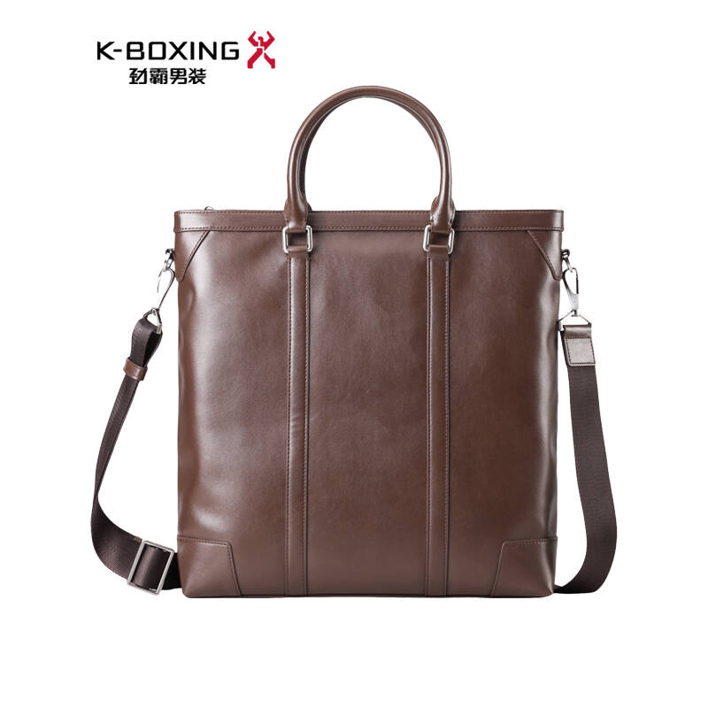 劲霸男装k-boxing 时尚简约男士单肩包 优质男式手提包 咖啡 均码