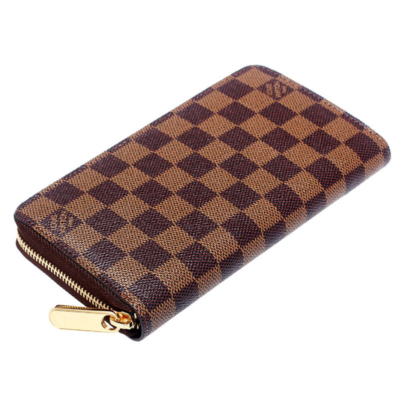 路易·威登louis vuitton lv男式咖色长款拉链钱包n60015 棕色 现货
