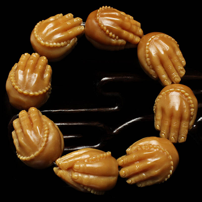集祥阁藏式风化菩提根原籽老籽单籽精雕刻佛手单圈手串手链佛珠手把件
