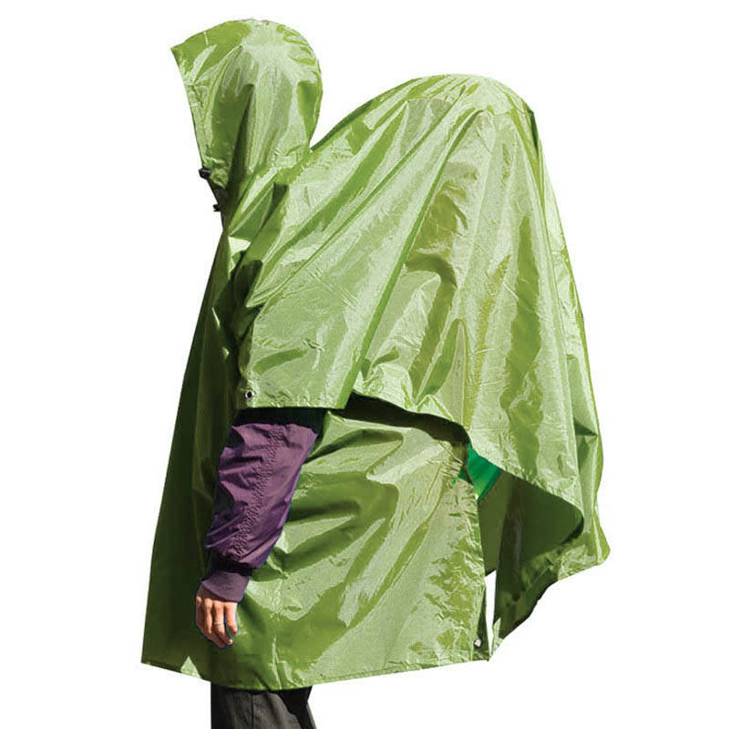 威迪瑞 游蝉户外登山雨衣多功能雨披式连体雨衣 绿色(彩标)
