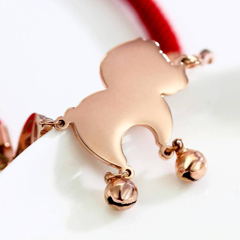 卡洛美饰品 福羊 本命年喜气洋洋红绳手链女 韩版时尚生肖羊年手饰