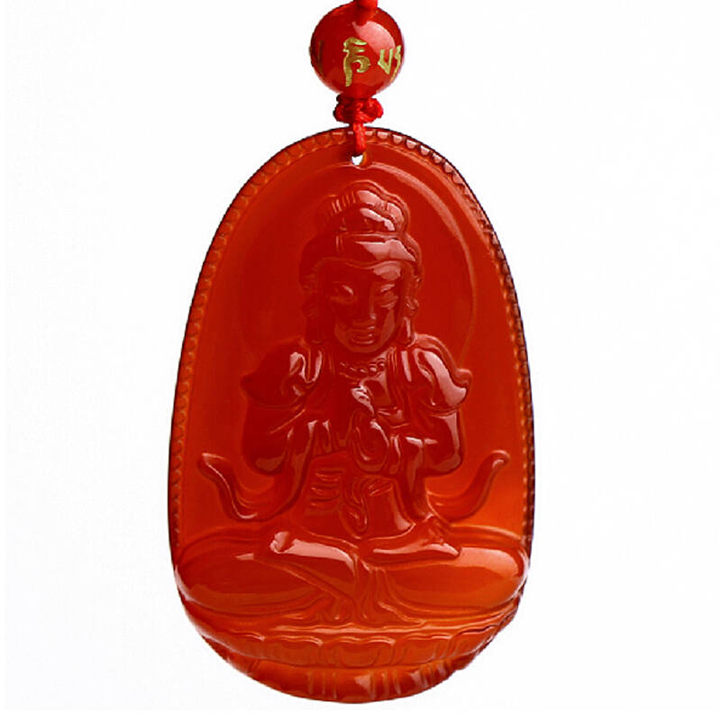灵菲 红玛瑙大日如来本命佛吊坠 生肖属羊猴守护神