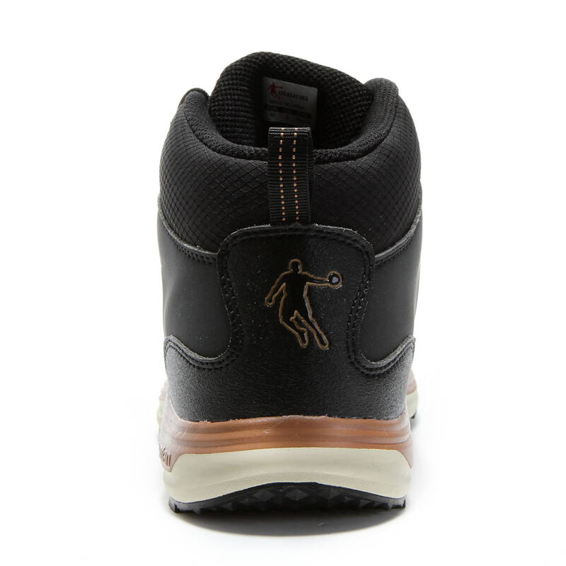 乔丹棉鞋男鞋 男子高帮休闲棉鞋 抗寒保暖加绒鞋oe4541383 深棕/黑色