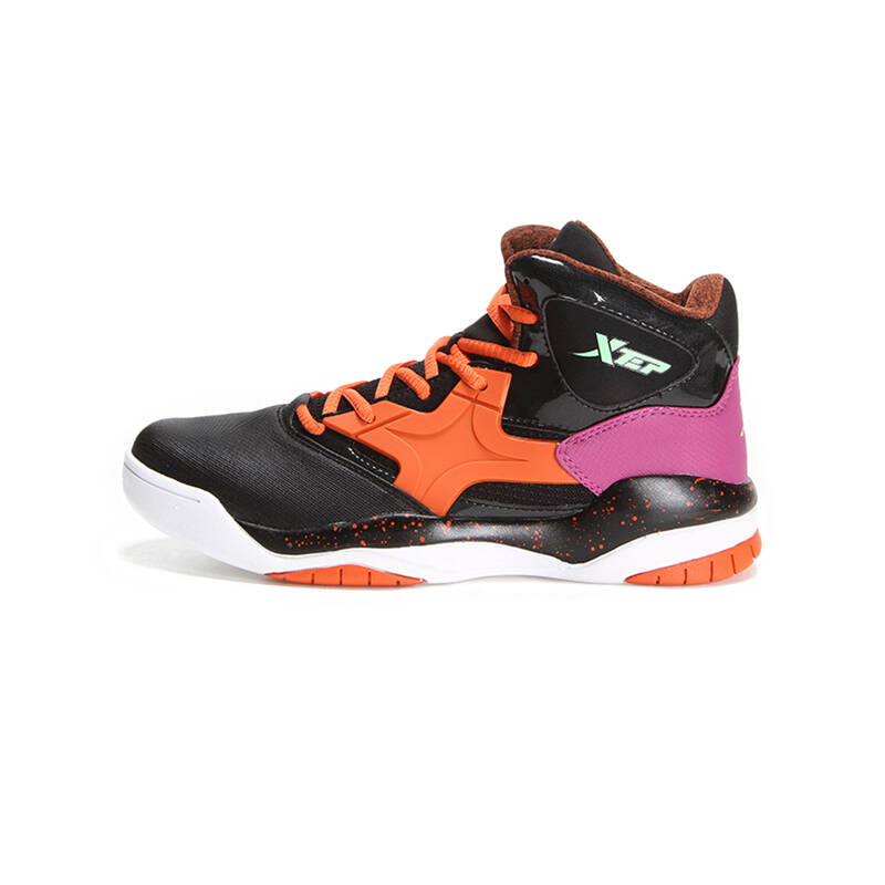 特步xtep篮球鞋 高帮缓震耐磨男子运动鞋985119120823 黑红 45