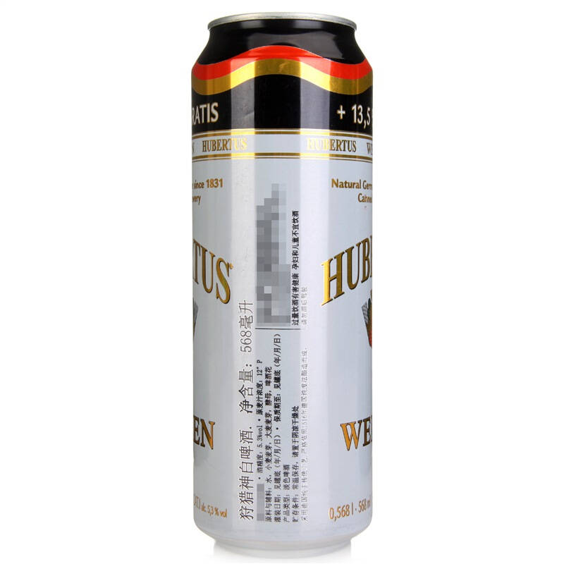 德国hubertus狩猎神白啤酒 568ml*6听 京东自营