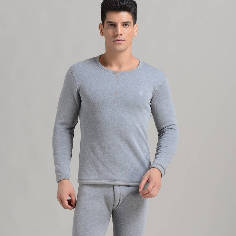 超暖超柔全贴黄金甲 加厚情侣舒适保暖内衣 男款浅麻灰 xxl - 京东