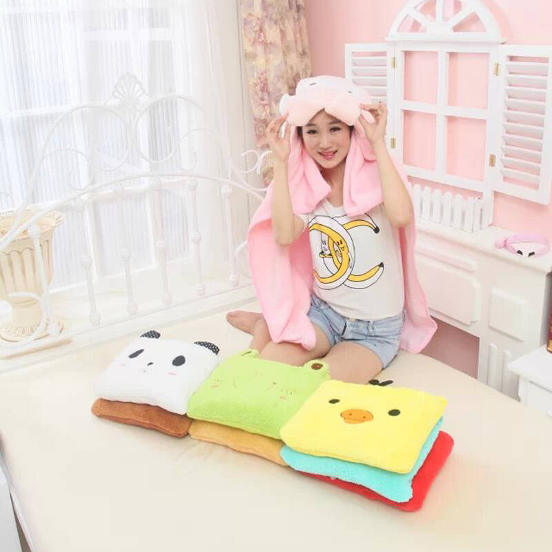 达娃毛绒玩具两用方毯子抱枕靠垫二合一 小可爱