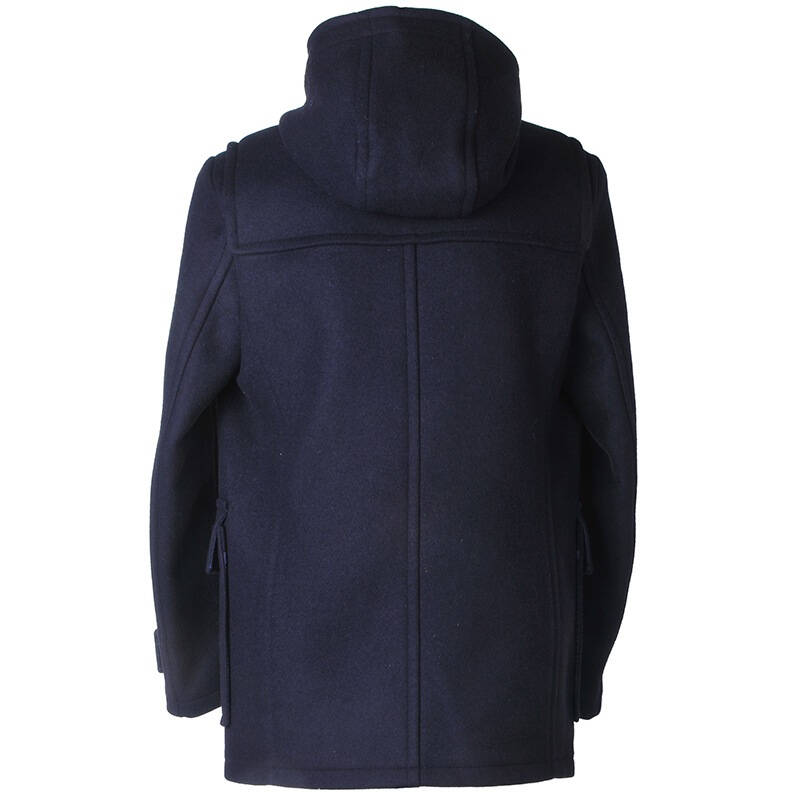 prada 普拉达男士蓝色中长款连帽休闲呢子大衣 秋冬新款呢子外套