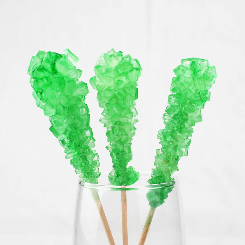 绿色冰晶棒棒糖1支 咖啡伴侣调酒冰糖 结晶棒糖 节日派对甜品台