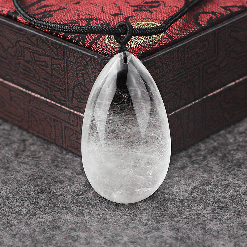 水晶一百 天然白兔毛水晶吊坠 稀少白兔毛 改善睡眠 如意平安 款1
