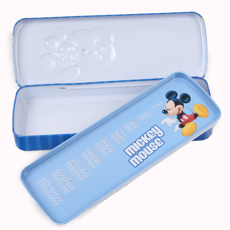 米奇笔盒 卡通学生文具 男女铁笔盒 变形金刚铁笔盒 dm28045浅蓝色
