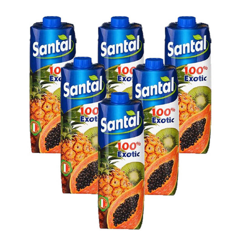 意大利进口帕玛拉特圣涛100%热带水果混合果汁1l*6瓶装