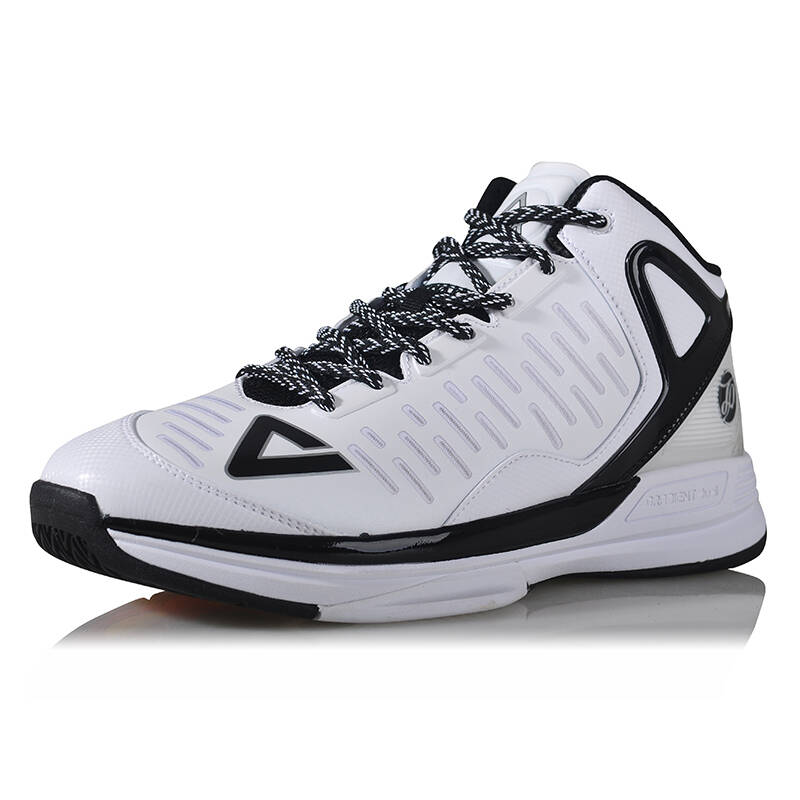 匹克peak 新款 帕克二代缓震 轻质 透气专业篮球鞋 e44323a 大白/黑色