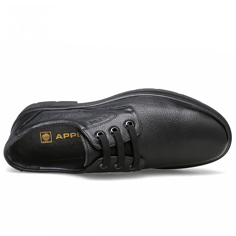 apple苹果男鞋 英伦商务休闲鞋防滑耐磨圆头男士皮鞋 黑色 39