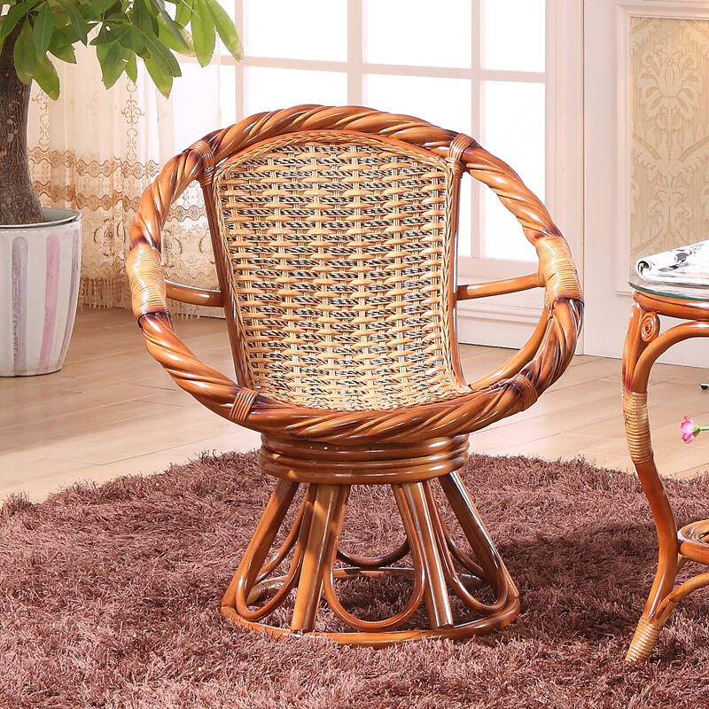 天然真藤椅子茶几三件套自由组合 阳台客厅休闲竹藤编咖啡桌子椅家具