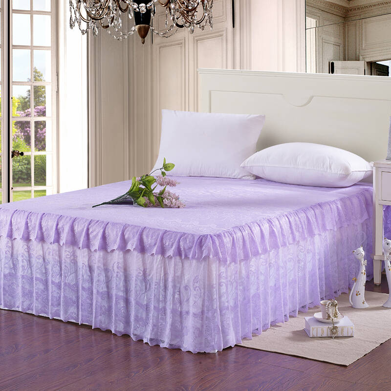 若轩家纺 韩版床裙双人床裙蕾丝 花边床裙 七彩蛋糕公主床裙 床罩