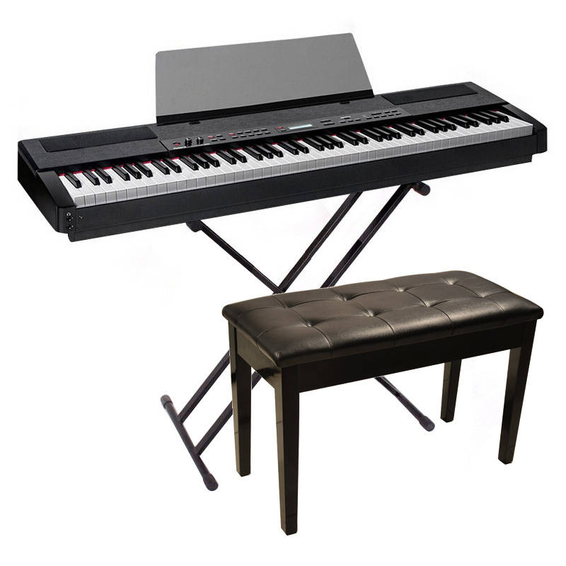 罗兰电钢琴数码88键重锤成年人儿童智能电子钢琴 mp-100黑主机 单踏板