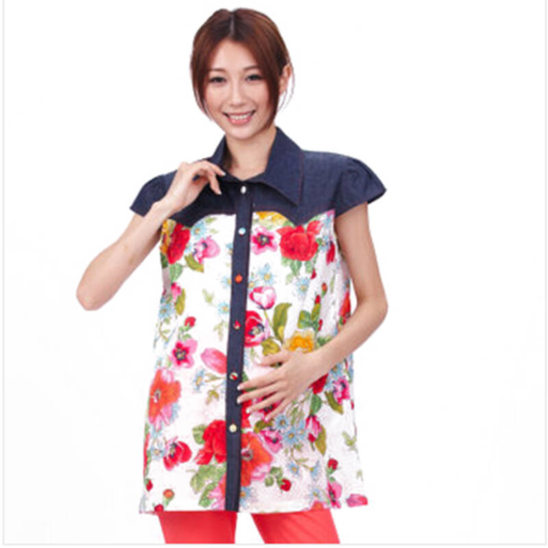 今生宝贝 孕妇装夏装 休闲花色短袖孕妇上衣5200 花色 m(160) - 京东