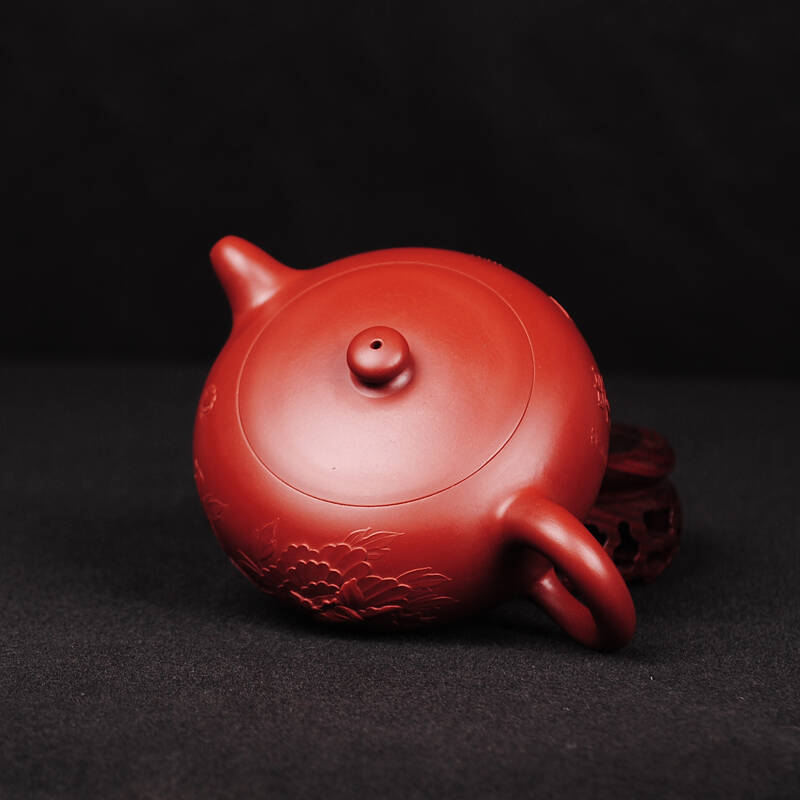 一世堂紫砂壶名家全手工紫泥高档茶壶 周国芳花开富贵370cc 范东明