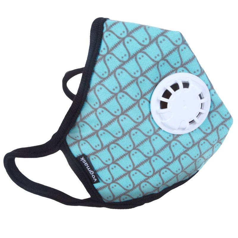 vogmask 威隔 超细纤维过滤带呼吸阀和活性炭层口罩适合成人(蓝色网格