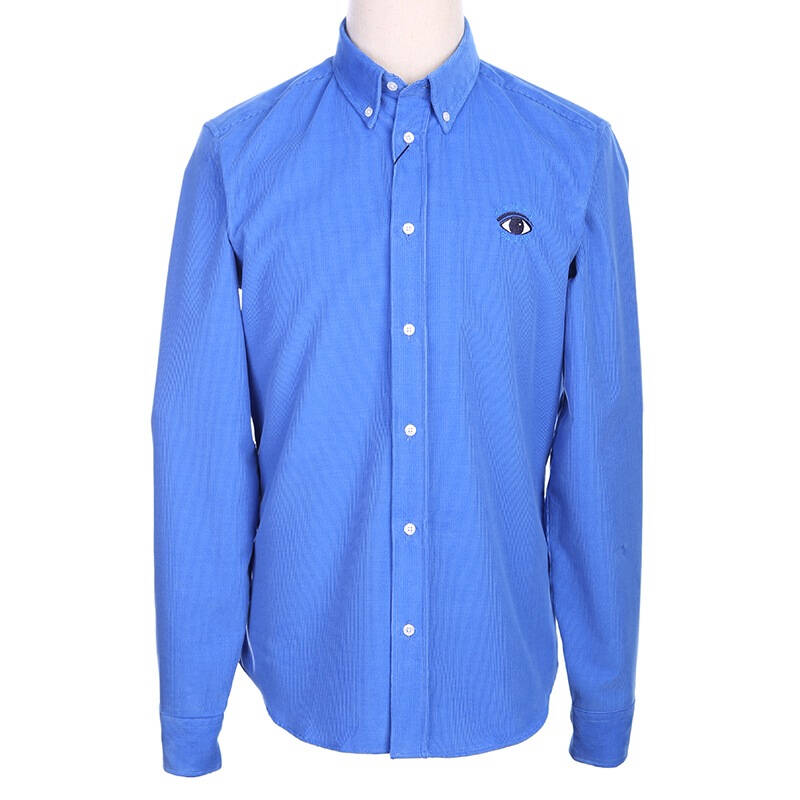 kenzo 高田贤三 男士蓝色灯芯绒全知眼标志长袖衬衫 f465ch1351ri 70