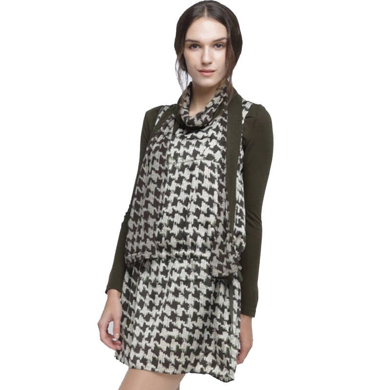 ivykki/艾维春季女装内配针织修身长袖连衣裙 0400绿色花色 s/36