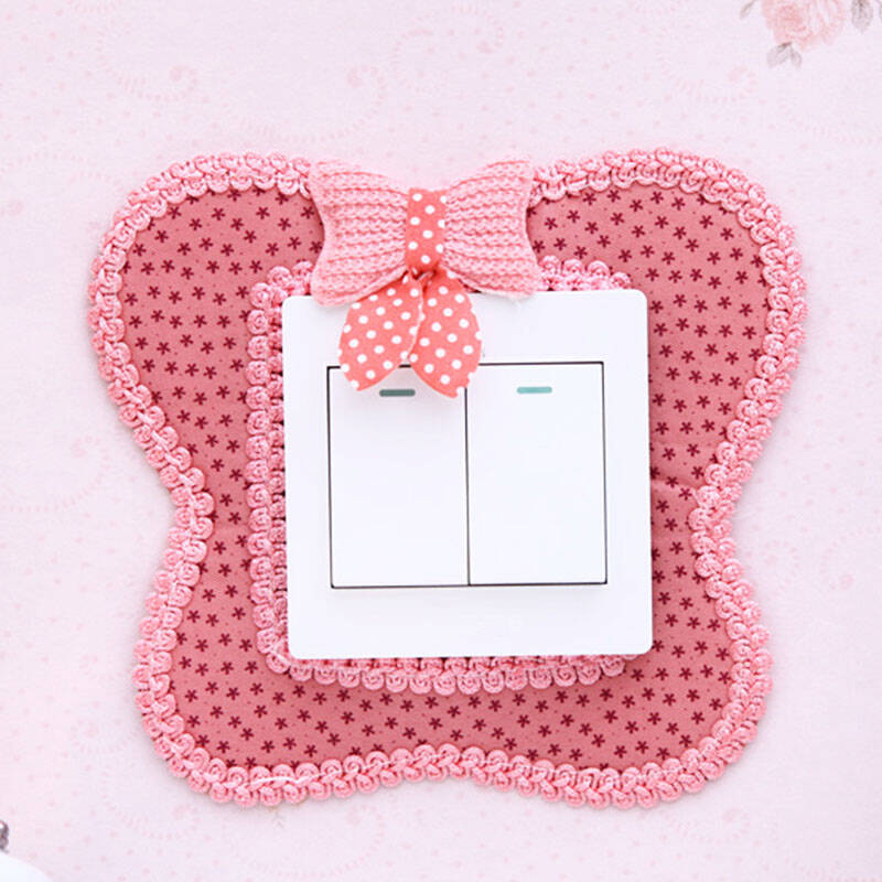 何夫人 纯手工布艺开关贴插座贴开关套开关保护贴套 用品开关套开关贴