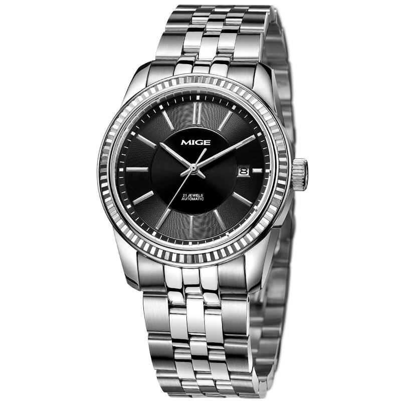 米格表(mige)手表天籁系列进口机械机芯钢带透底商务男表机械男表 sm