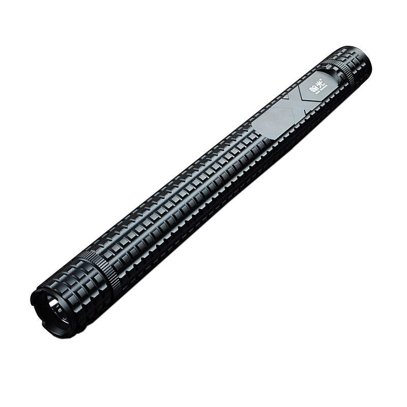 翰光hg 新款x110狼牙棒黑色长柄强光防身手电筒户外照明远射2节电池