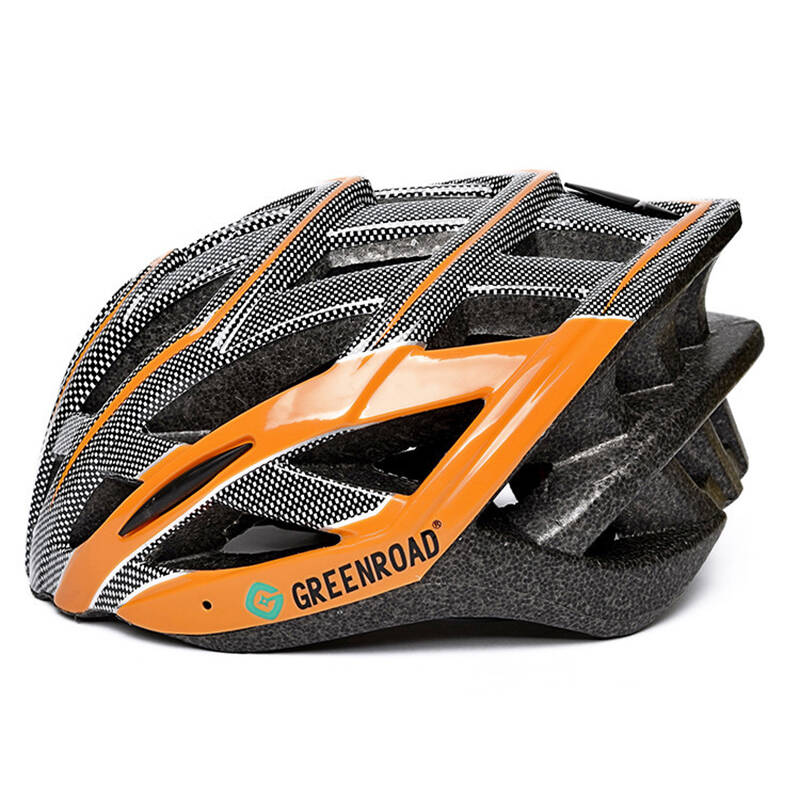 greenroad/绿道 仿一体成型头盔 时尚超轻骑行头盔 橙黑色