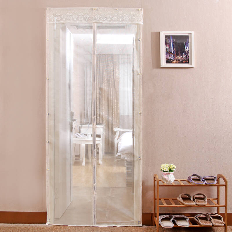 门帘布艺防蚊门帘磁性纱门沙门防蚊网 米黄 100x210cm - 京东触屏版