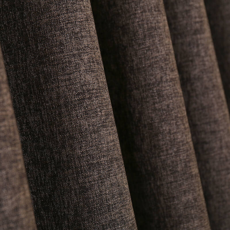 伊佳仁现代高档棉麻亚麻全遮光窗帘成品定制布yj580一片 深咖色 3.