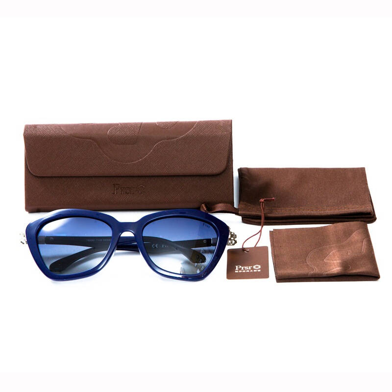 prsr 帕莎 女款 蓝色镜框灰色渐变偏光镜片太阳镜 t60061-t135