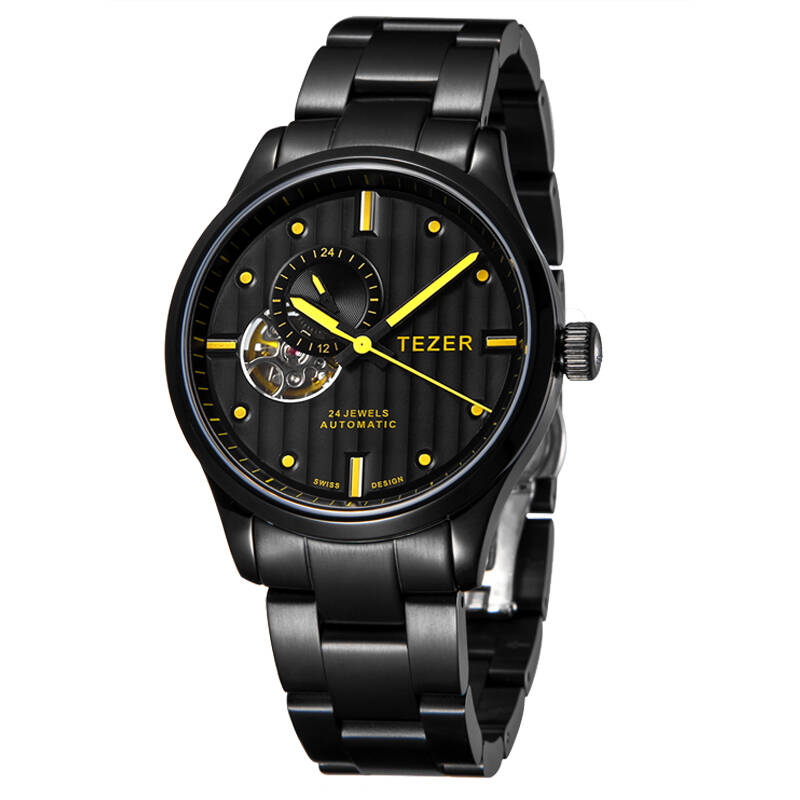 天时(tezer)手表全自动机械表防磨划蓝宝石镜面50米深度防水男表t9085