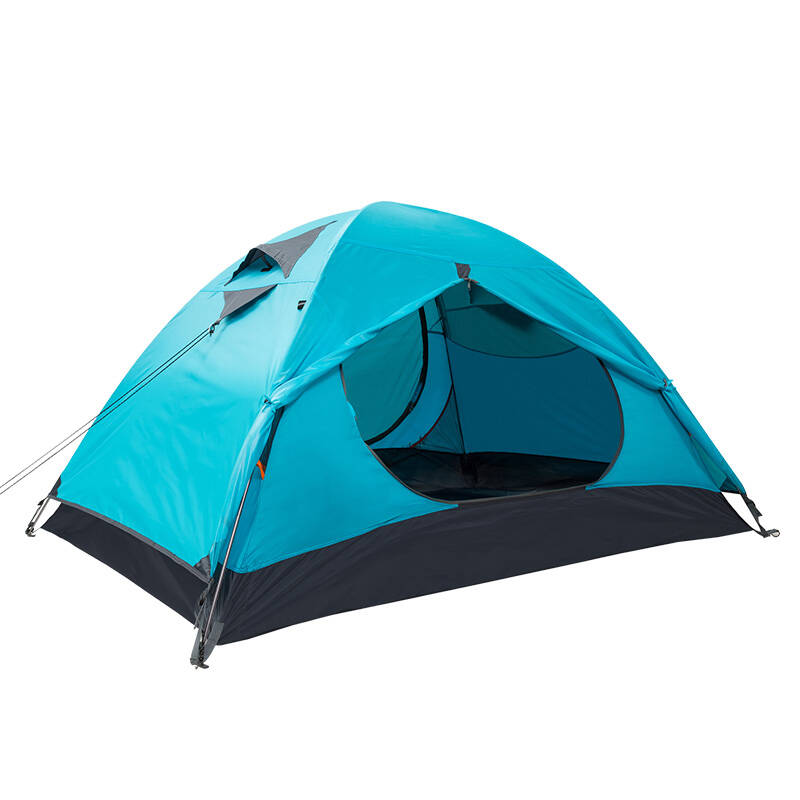 makino/犸凯奴户外铝合金杆四季野营露营双人双层1-2人防水帐篷 蓝色