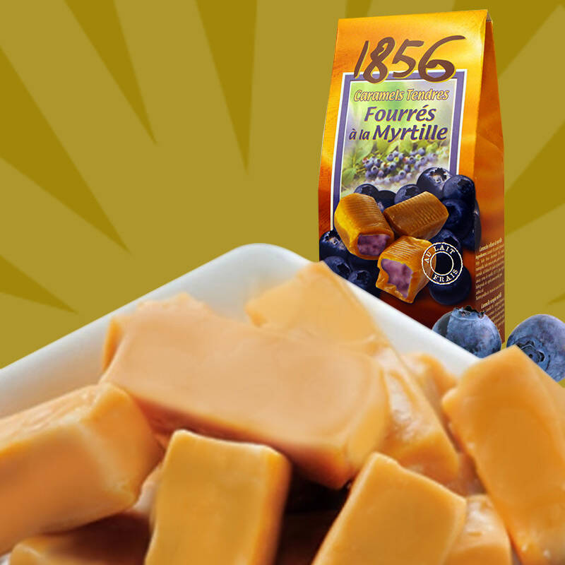 克勒司 法国进口 1856蓝莓味太妃糖 160g 传奇159年的糖果 进口食品