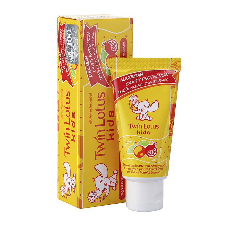 双莲(twin lotus)优乳益齿儿童牙膏-香橙&石榴 50g