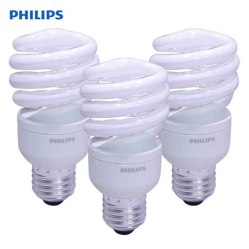 飞利浦节能灯螺旋型15w/e27家用大螺口节能灯(新老包装随机发 ) 3支装