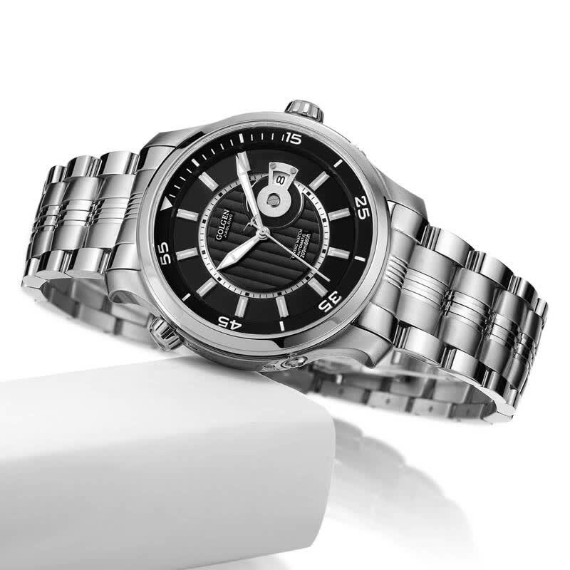 古尊(golgen)男表蛟龙号防水纪念款可潜水手表高性能钢带男士机械手表