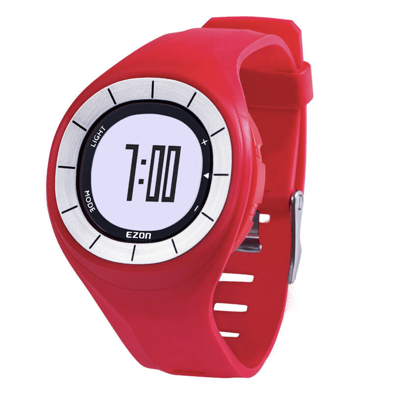 户外运动跑步手表计步手表女士时尚运动手表电子表t028 b16红色正显