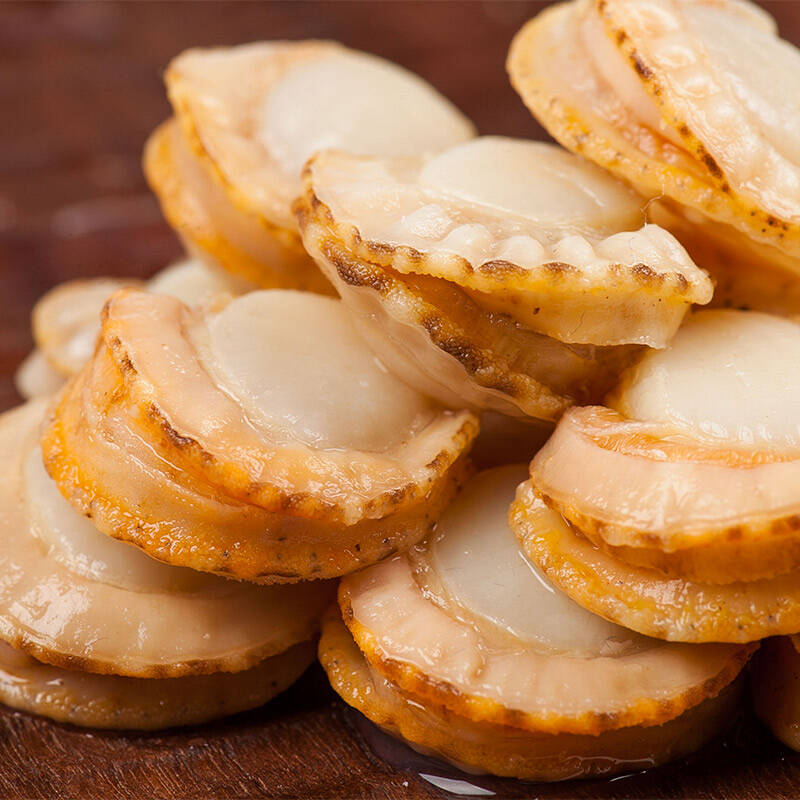 【獐子岛】冻煮扇贝800g 大连特产 冷冻海鲜 虾夷扇贝肉 海鲜刺身