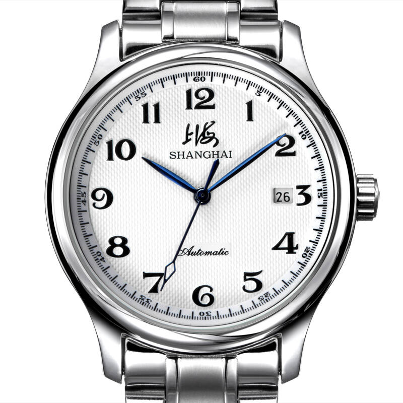 上海(shanghai)牌手表全自动机械表 钢带国产手表日历防水男士腕表x