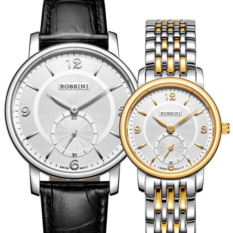 罗西尼(rossini)手表雅尊商务系列超薄设计简洁不锈钢瑞士石英机芯