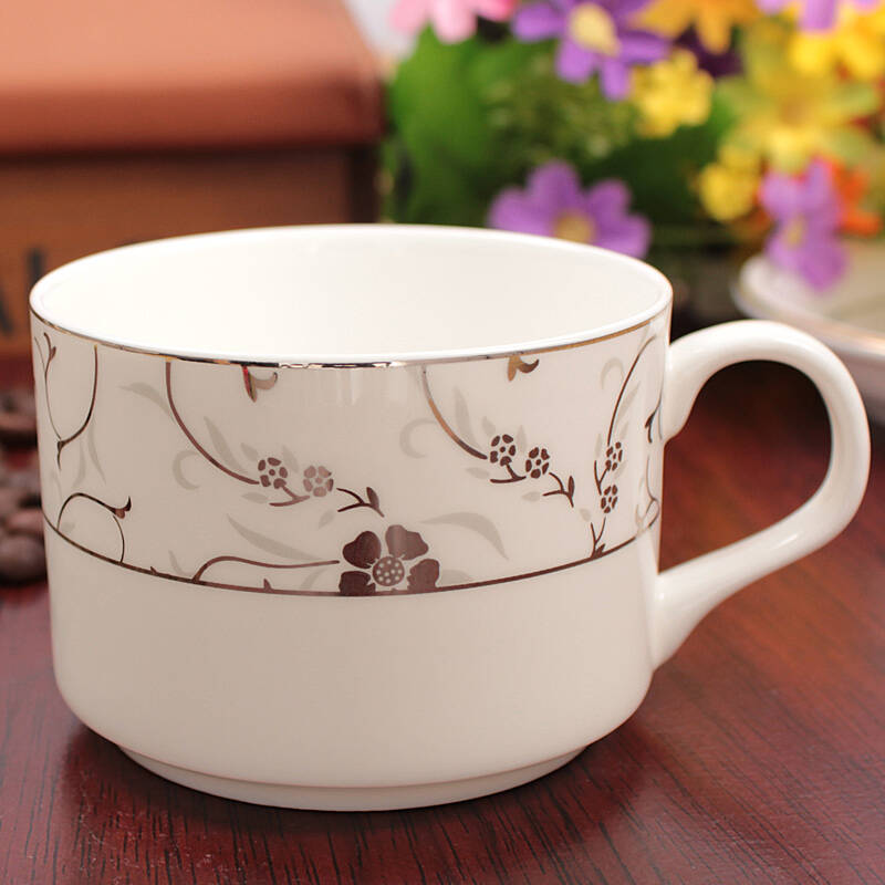 吉泰儿(gater)咖啡杯套装 骨瓷欧式杯子套装160ml 玉叶