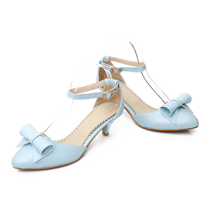 阿姿猫 夏季新款软皮面正品低跟纯色圆头一字扣女士单鞋 时尚工作鞋