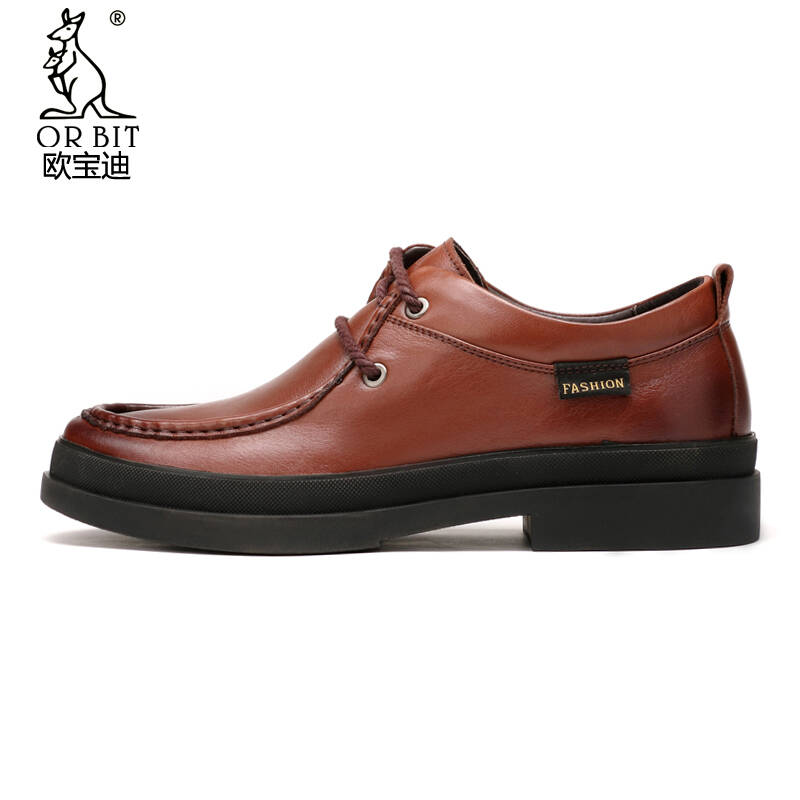 欧宝迪法国袋鼠正品高档商务休闲鞋 男士春夏季英伦系带舒适耐磨流行