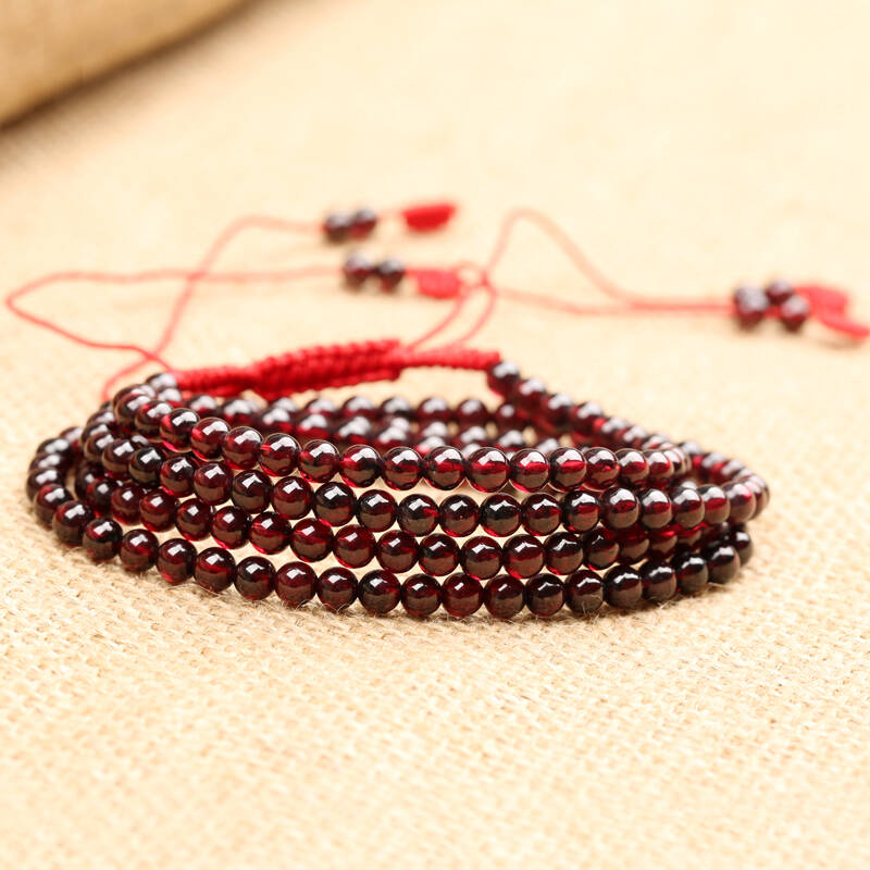 三缘证宝 开光2016猴年天然石榴石腰链本命年红绳腰链 腰围3.